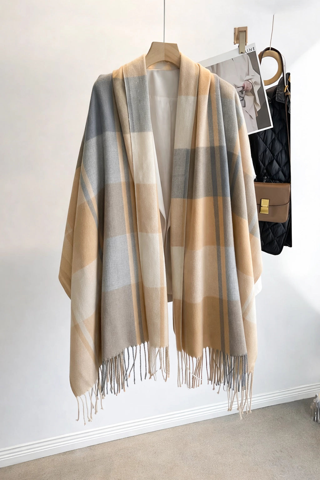 Cashmere Feel Plaid Shawl
