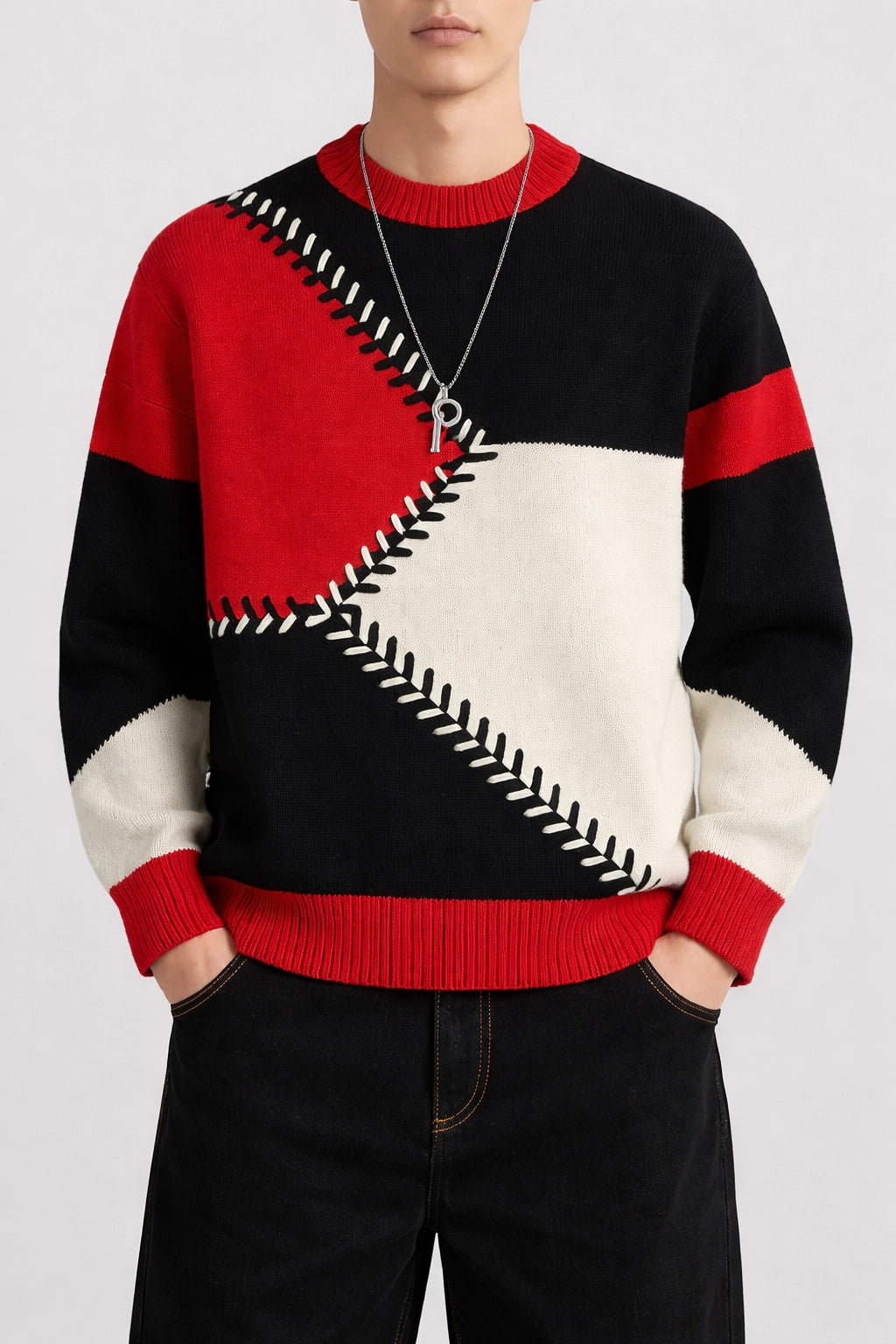 VividPatch Knit Pullover