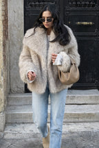 Cropped Faux Fur Jacket