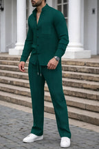 Waffle Knit Casual Suit