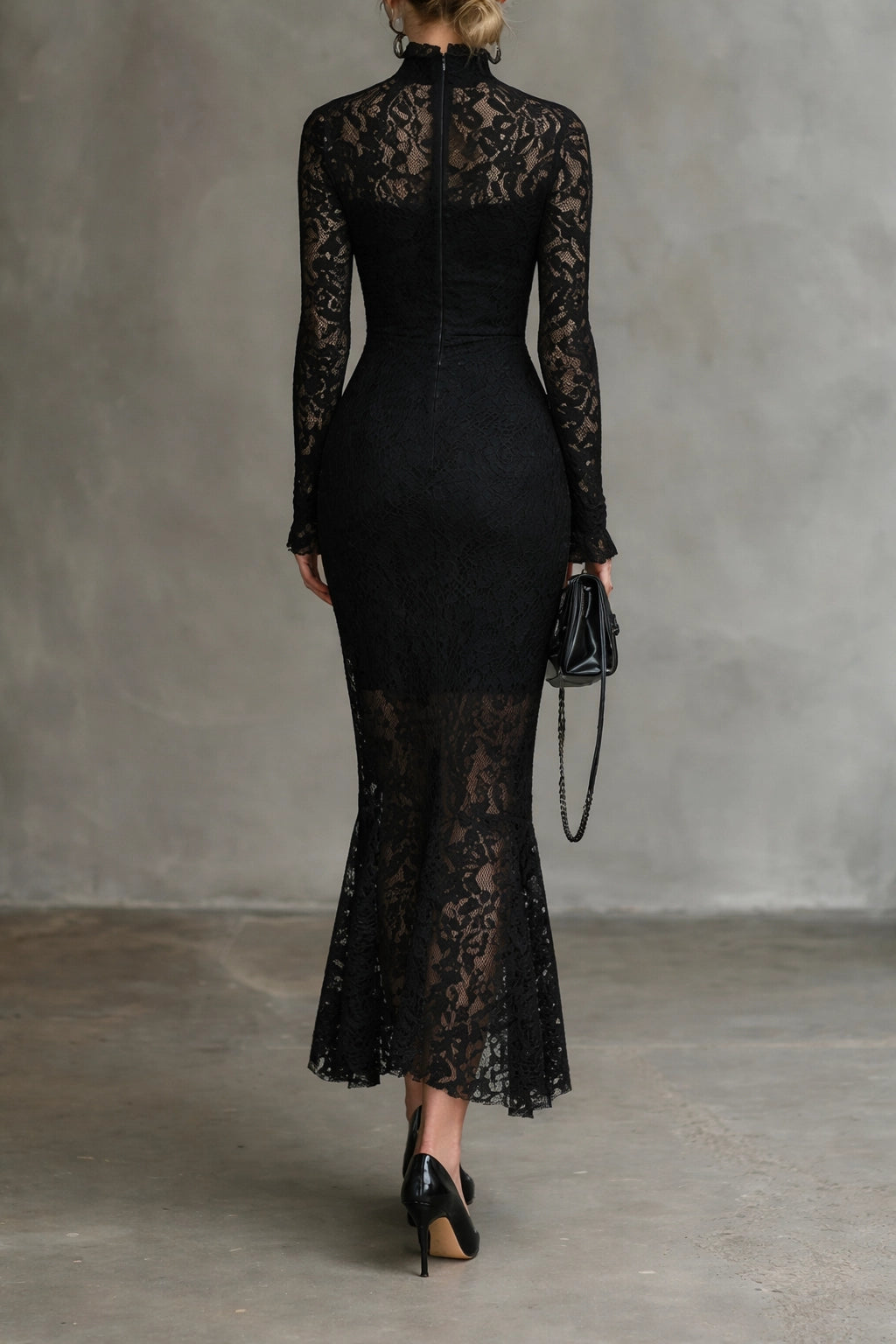 Collar Lace Party Dress