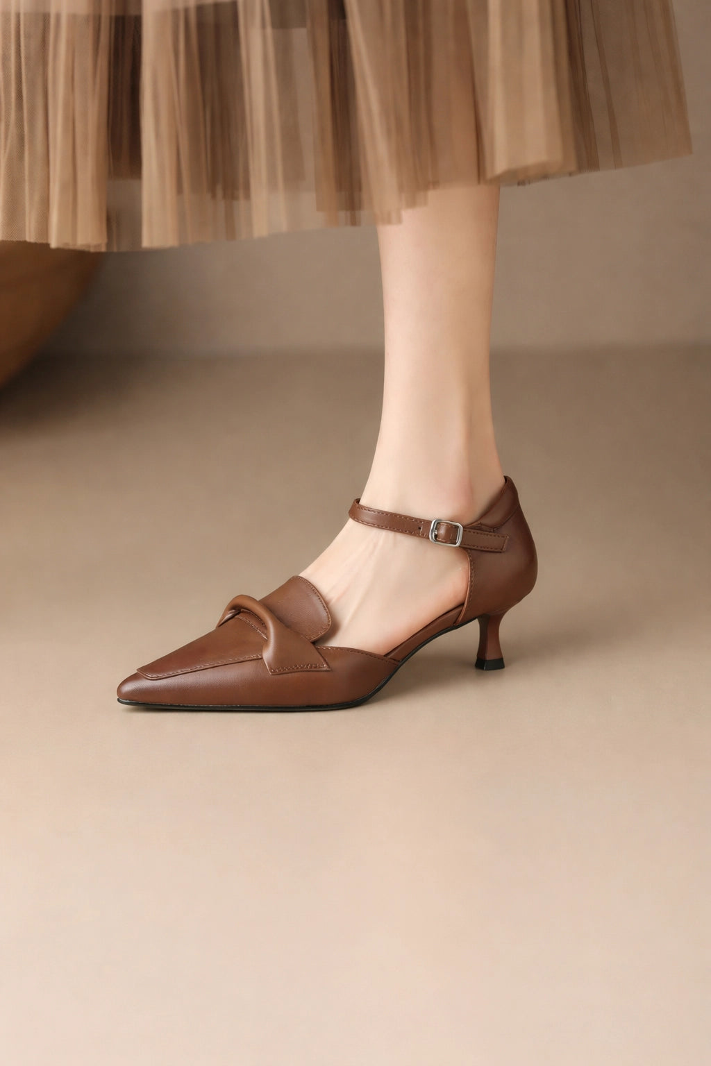 Cowhide Pointed Sandals