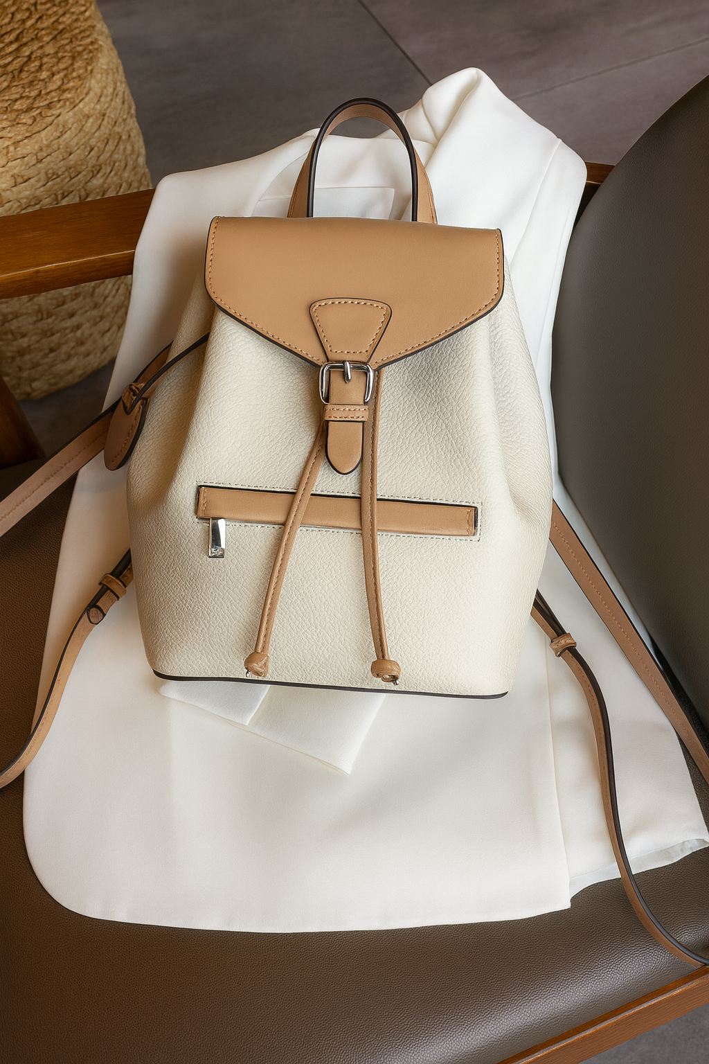 Panelled Leather Backpack