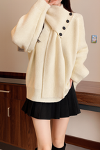 Detachable Scarf V Neck Sweater