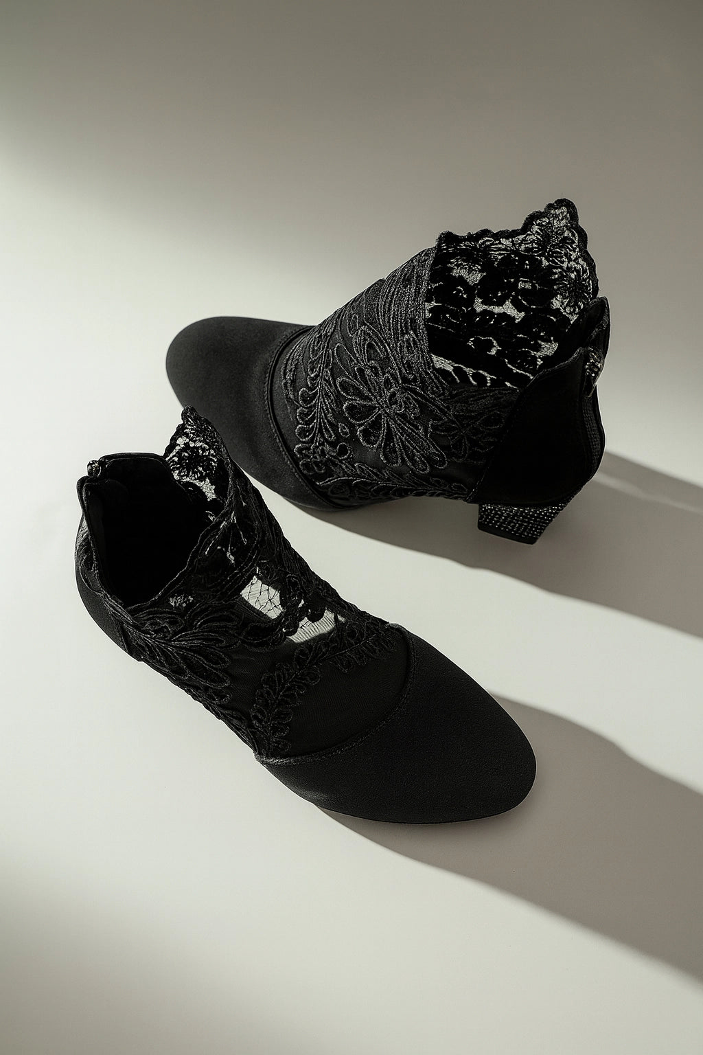Embroidered Mesh Lace Boots
